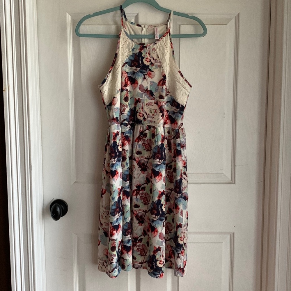 Target- xhilharation Floral mini dress with lace accents